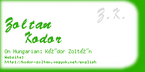 zoltan kodor business card